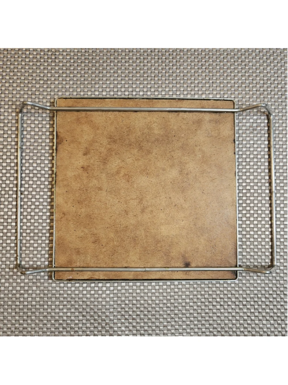 Vintage MCM Tile Trivet Hot Plate With Handles Pink Purple Beige Brown